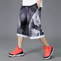 Men’s summer casual capri shorts loose fit hip hop straight pants plus size