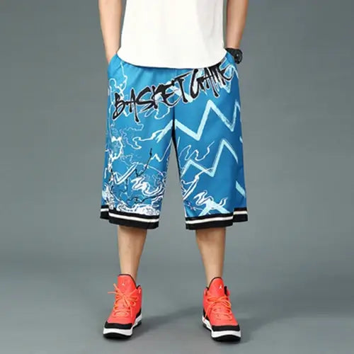 Men’s summer casual capri shorts loose fit hip hop straight pants plus size