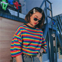 Women's Striped Summer Preppy T-Shirt – Aesthetic Loose Fit Harajuku Chic Tee