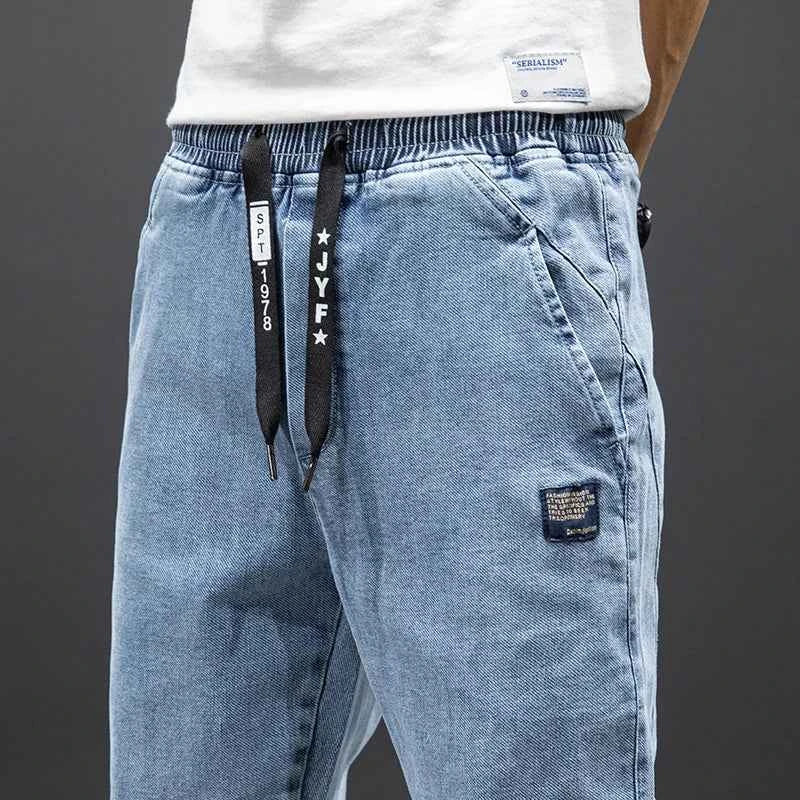 Men's Cargo Jogger Denim Jeans – Baggy Streetwear Harem Pants