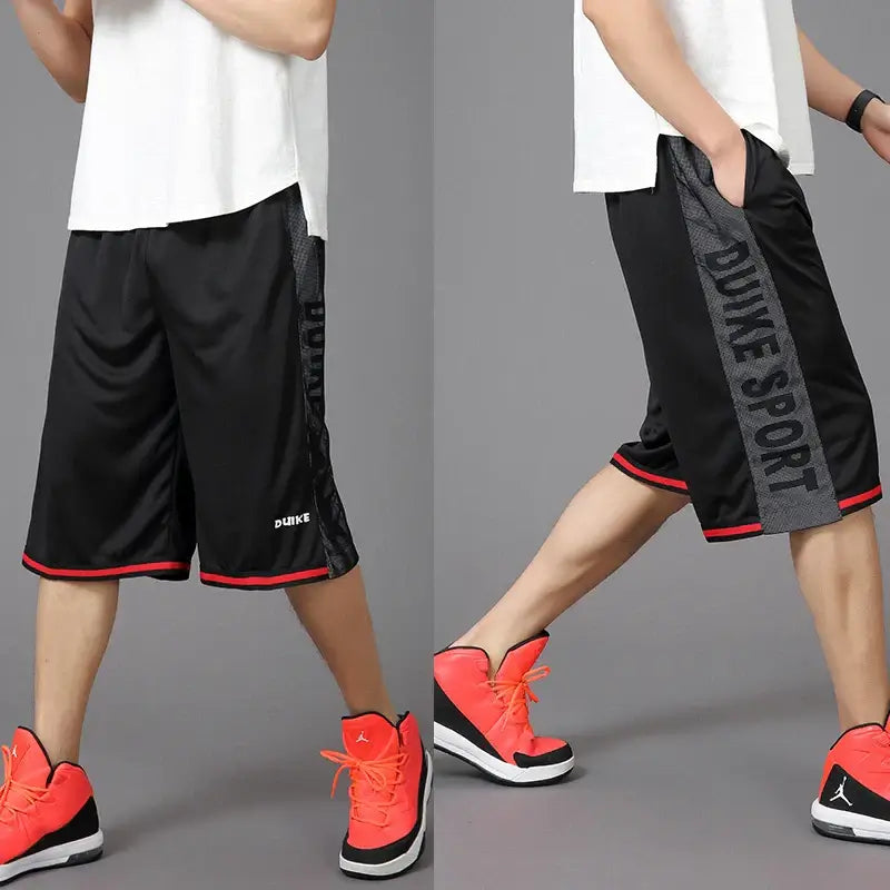 Men’s summer casual capri shorts loose fit hip hop straight pants plus size