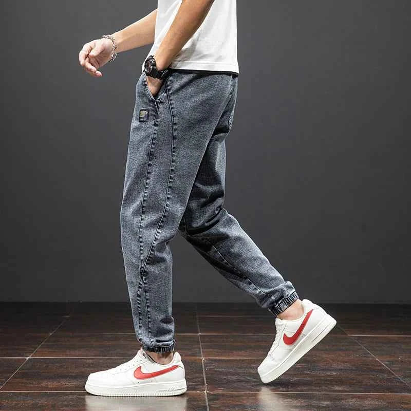 Men's Cargo Jogger Denim Jeans – Baggy Streetwear Harem Pants