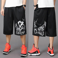 Men’s summer casual capri shorts loose fit hip hop straight pants plus size