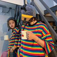 Women's Striped Summer Preppy T-Shirt – Aesthetic Loose Fit Harajuku Chic Tee