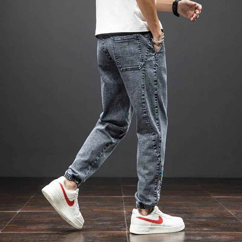 Men's Cargo Jogger Denim Jeans – Baggy Streetwear Harem Pants