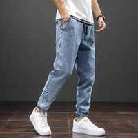 Men's Cargo Jogger Denim Jeans – Baggy Streetwear Harem Pants
