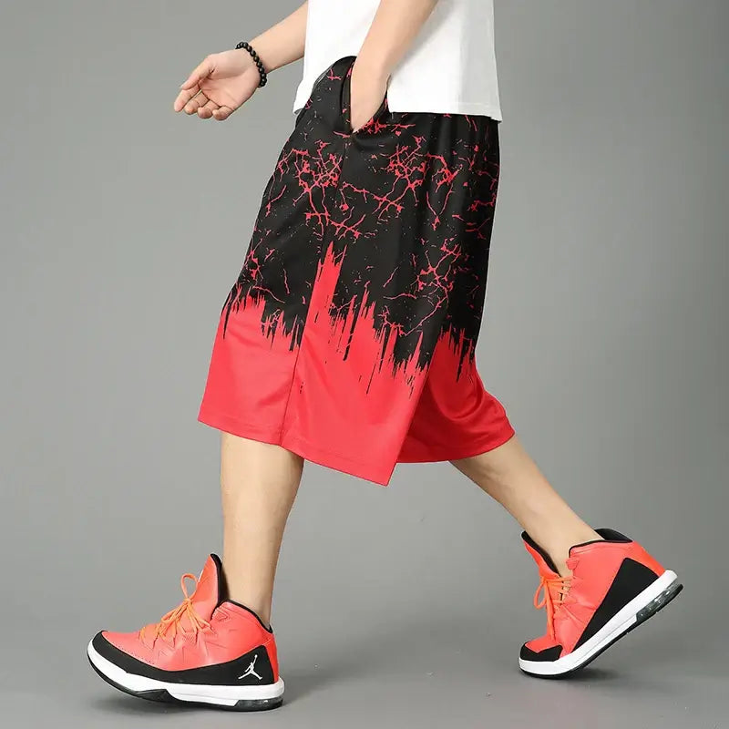 Men’s summer casual capri shorts loose fit hip hop straight pants plus size