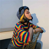 Women's Striped Summer Preppy T-Shirt – Aesthetic Loose Fit Harajuku Chic Tee