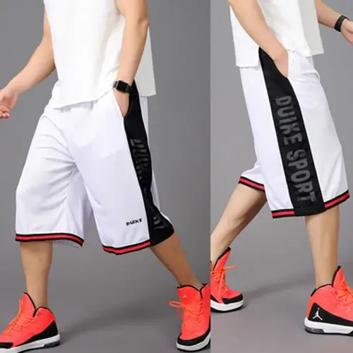 Men’s summer casual capri shorts loose fit hip hop straight pants plus size