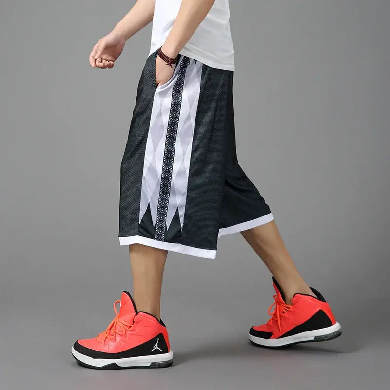 Men’s summer casual capri shorts loose fit hip hop straight pants plus size