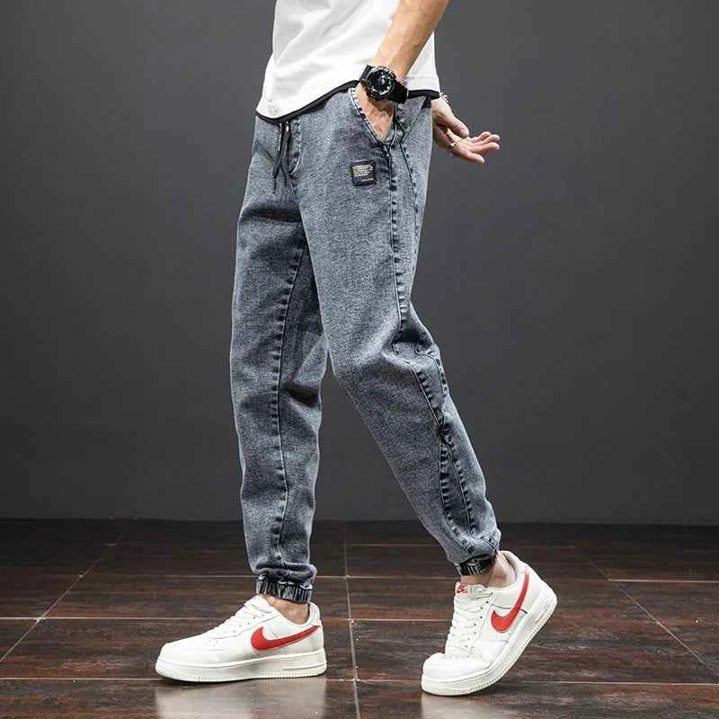 Men's Cargo Jogger Denim Jeans – Baggy Streetwear Harem Pants