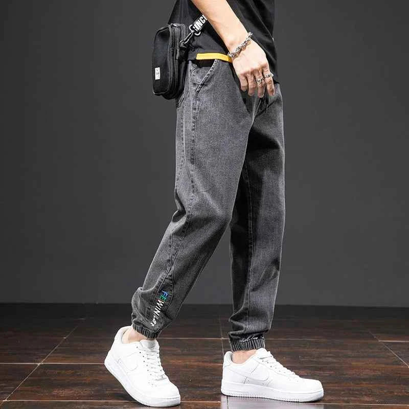 Men's Cargo Jogger Denim Jeans – Baggy Streetwear Harem Pants
