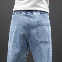 Men's Cargo Jogger Denim Jeans – Baggy Streetwear Harem Pants