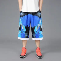 Men’s summer casual capri shorts loose fit hip hop straight pants plus size