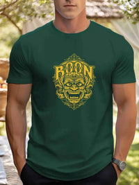 Men's Cotton Graphic Mask T-Shirt – Summer Round Neck Streetwear Tee