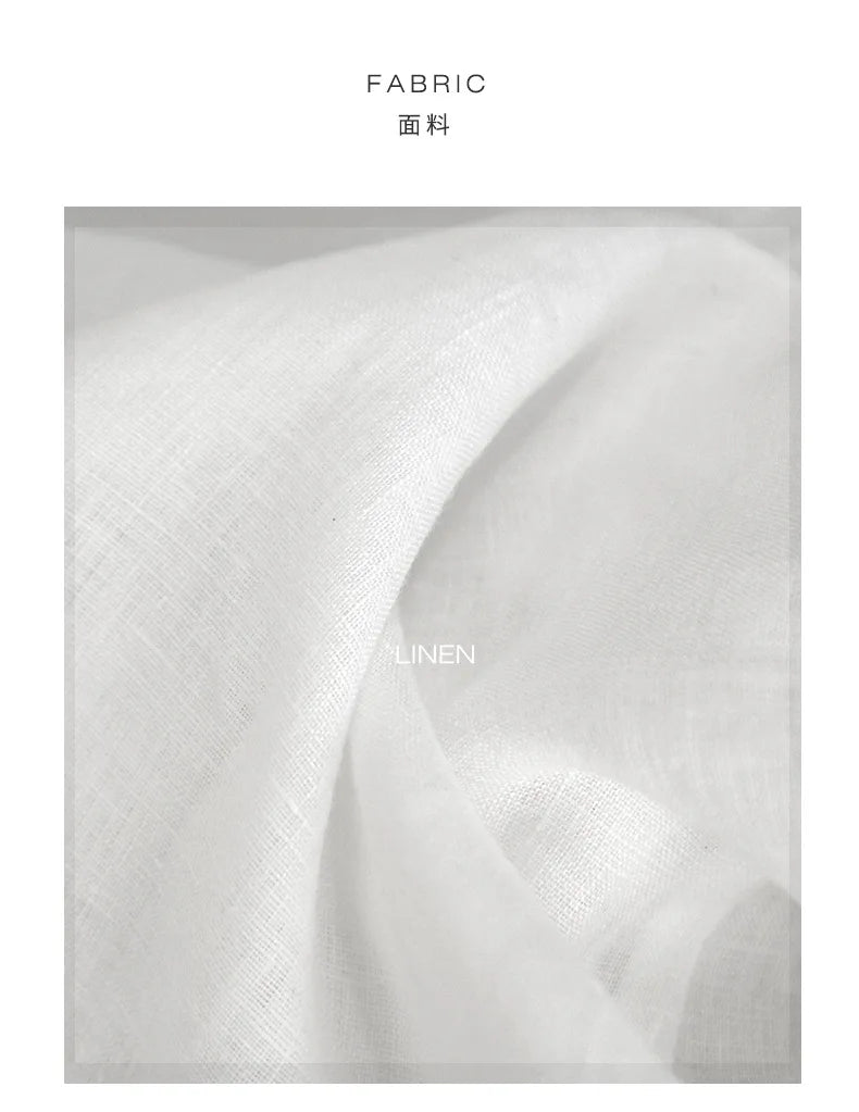 Women's Linen V-Neck Shirt – Premium White Retro Three-Quarter Sleeve Top