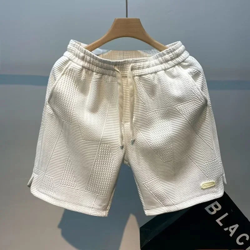 Men's Wave Pattern Running Shorts – Casual Jogging & Gym Sports Shorts
