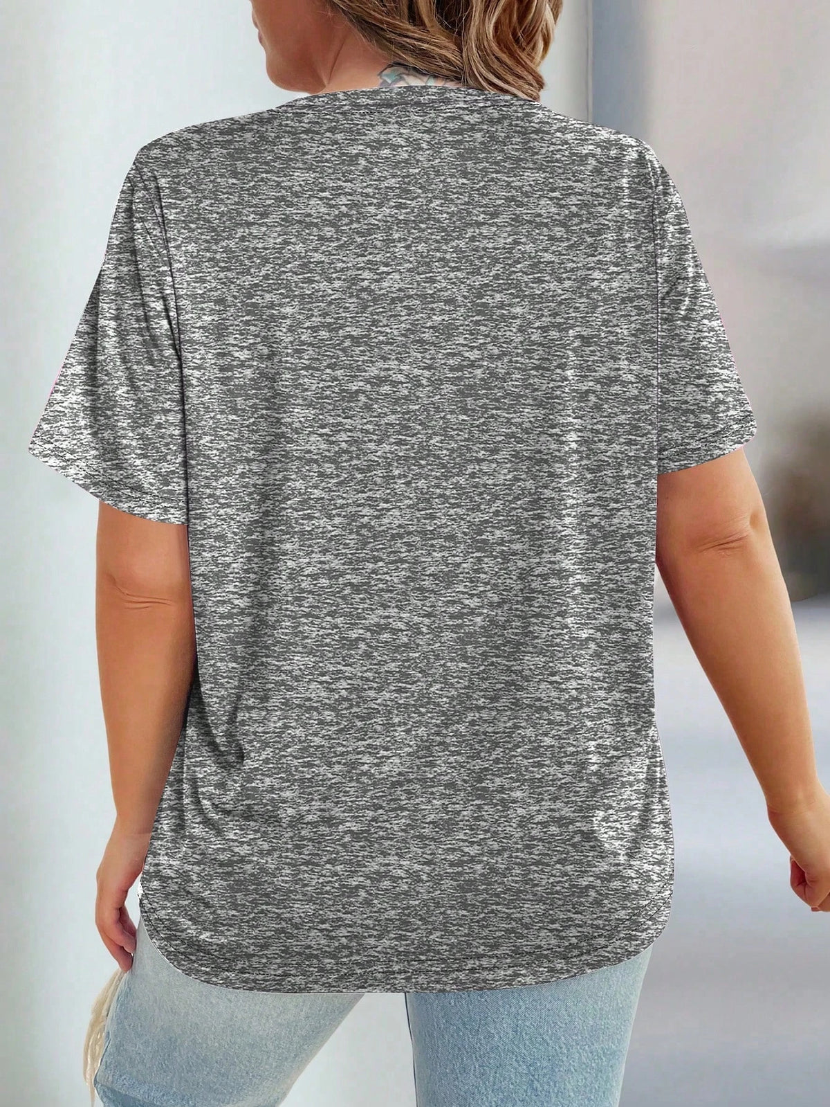 Women's Plus Size Floral T-Shirt – Casual Short Sleeve Summer Pullover Top