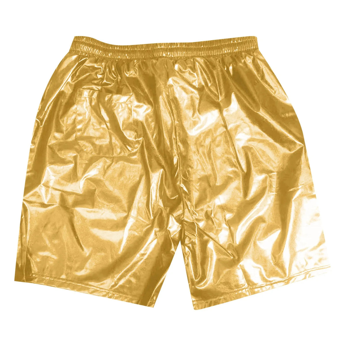Men's Metallic Shiny Beach Shorts – Sparkly Elastic Waist Summer Hot Pants