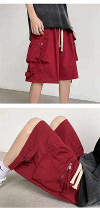 Men's Retro Workwear Shorts – Loose Wide-Leg High Street Casual Pants