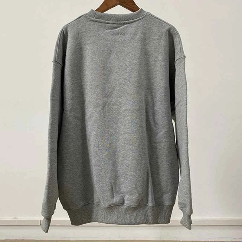 Women's Cotton Round Neck Sweatshirt – Warm Casual Long Sleeve Autumn Winter Pullover