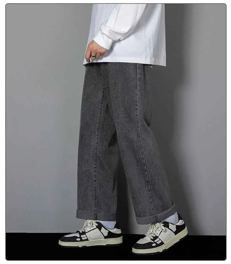 Men's Korean Straight Wide-Leg Jeans – Casual Classic Denim Pants 2026