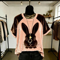 Women's Gradient Animal Print T-Shirt – Soft Feel Short Sleeve Loose Fit Casual Streetwear Top