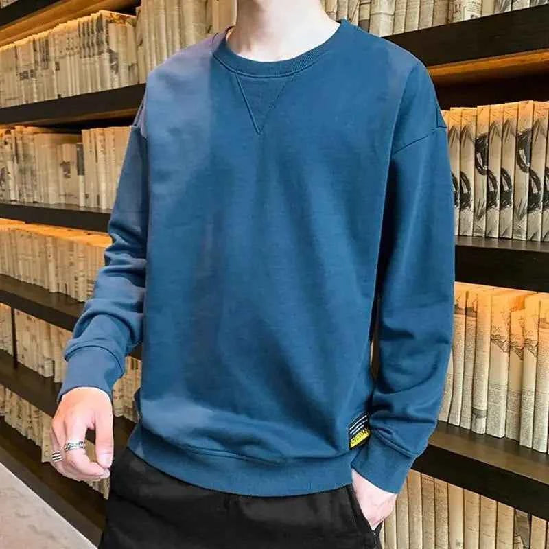 Men's Plain Polyester Round Neck T-Shirt – Smooth Round Neck Y2K Japan Style Pullover Top 2025