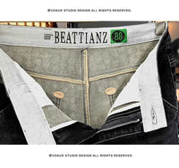 Men's Belted Straight Stretch Jeans – Korean Fashion Casual Denim Pants