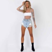 Women's Lace Mesh Sheer Crop Top – Rhinestone Turtleneck Long Sleeve Cover Up
