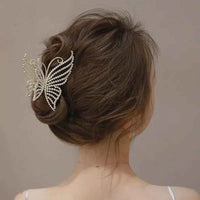Rhinestone Butterfly Hair Claw Clip for Women – Elegant Pearl Butterfly Hair Accessory