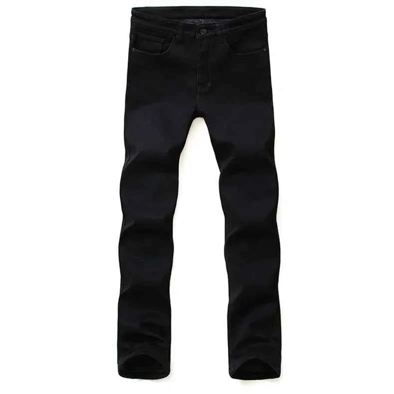 Men's Black Stretch Biker Jeans – Classic Fashion Denim Trousers