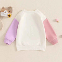 Kids Embroidered Letter Sweatshirt – Long Sleeve Crew Neck Pullover for Boys & Girls