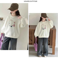 Girls Heart Pearl Sweatshirt – Kids Long Sleeve Casual Fashion Hoodie