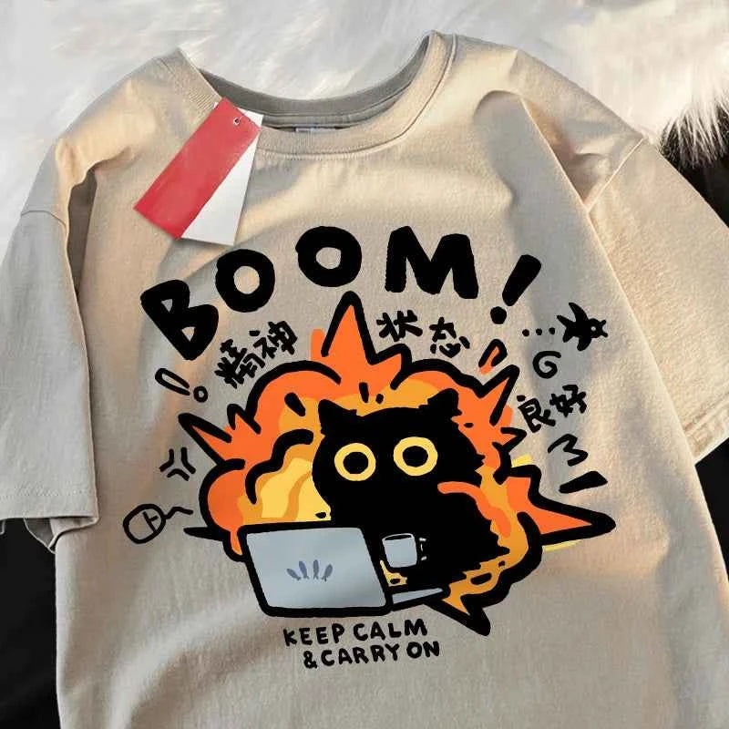 Oversized Cotton Cartoon T-Shirt Unisex – Casual Graphic Loose Fit Tee