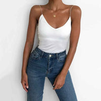 Women's Slim Camisole Tank Top – Solid Sleeveless Summer Strap Vest