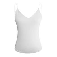 Women's Slim Camisole Tank Top – Solid Sleeveless Summer Strap Vest