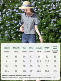 I BELIEVE YOU Women's Striped Slim Knit Top – Casual Retro Summer Round Neck Tee