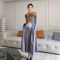 Women's vintage print T-shirt – Slim Fit All-Match Elegant Summer Tee