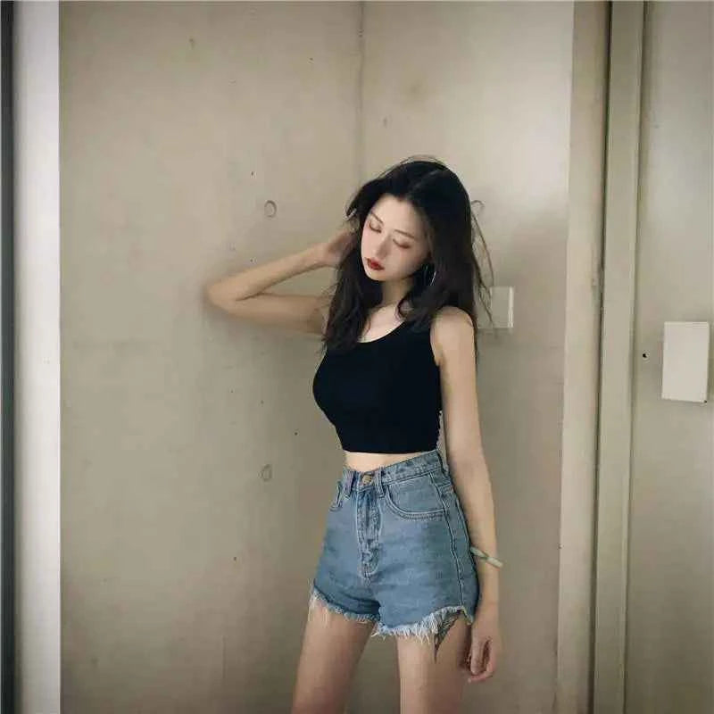 Women's Y2K Crop Tank Top – Sleeveless Korean Harajuku Aesthetic Vest