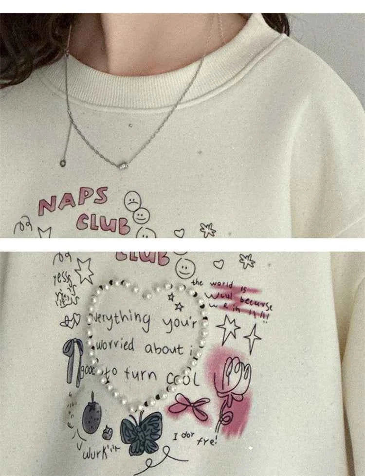 Girls Heart Pearl Sweatshirt – Kids Long Sleeve Casual Fashion Hoodie