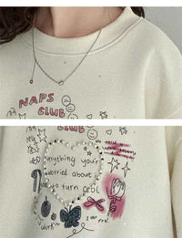Girls Heart Pearl Sweatshirt – Kids Long Sleeve Casual Fashion Hoodie