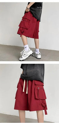 Men's Retro Workwear Shorts – Loose Wide-Leg High Street Casual Pants