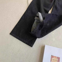 Men's Black Red Selvedge Jeans – Raw Denim Wide Leg Micro Flare Pants