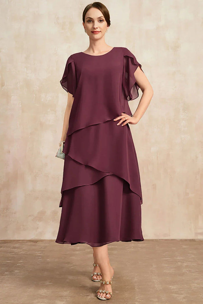 Women's Plus Size Elegant Maxi Dress – Petal Sleeve Wedding Guest Dress