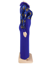 Women's Plus Size Vintage Maxi Dress – Elegant Long Sleeve Streetwear Dress