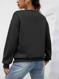 Women's Casual Solid Color Sweatshirt – Loose Fit Crewneck Fashion Pullover