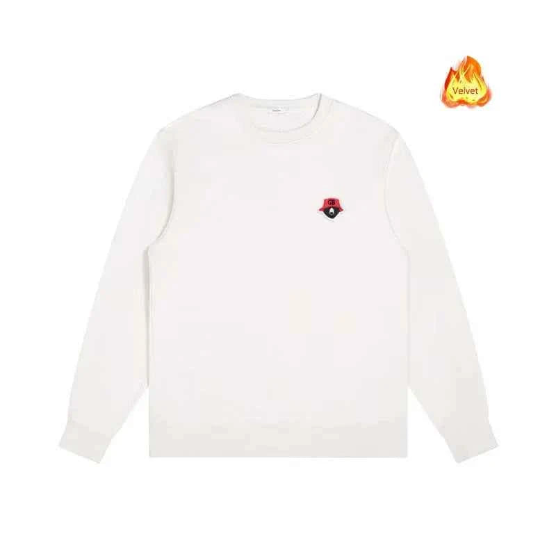 Men's Golf Pullover Sweatshirt – Round Neck Thin Velvet Autumn Winter Sweater
