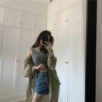 Women's Y2K Crop Tank Top – Sleeveless Korean Harajuku Aesthetic Vest