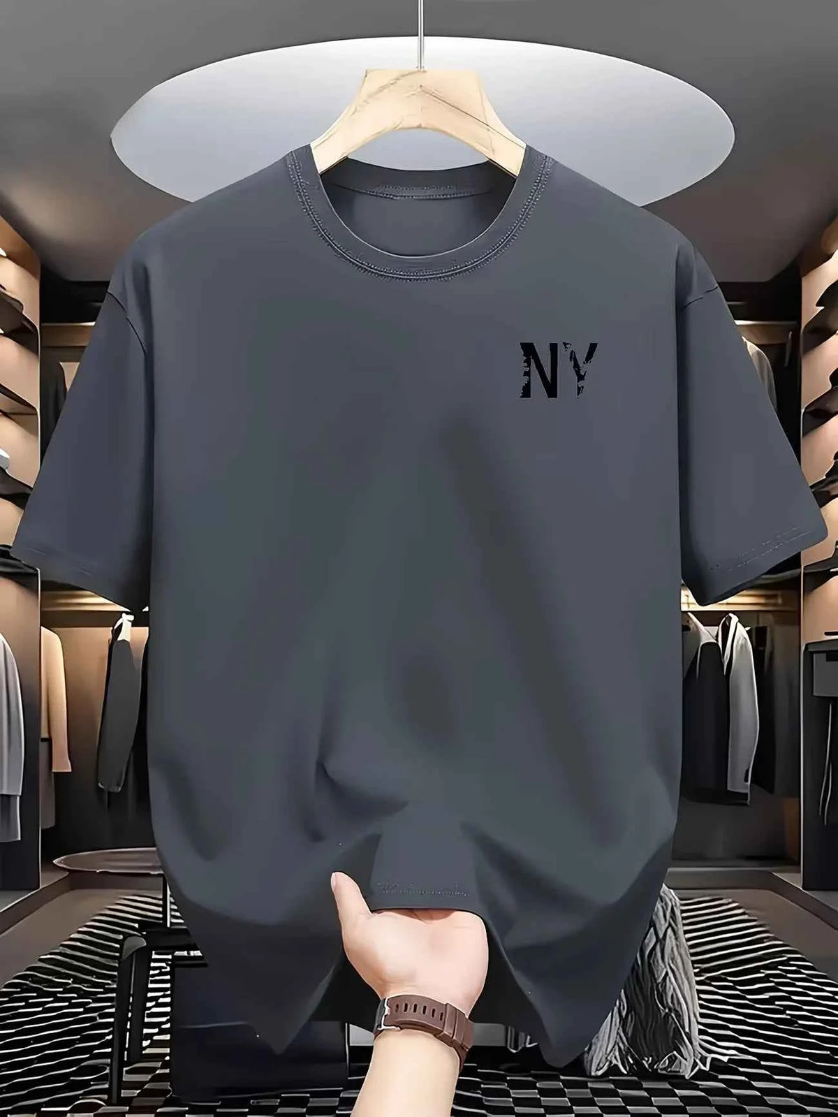 Men's graphic t-shirt casual crew neck Printed Tee for Everyday Streetwear Style